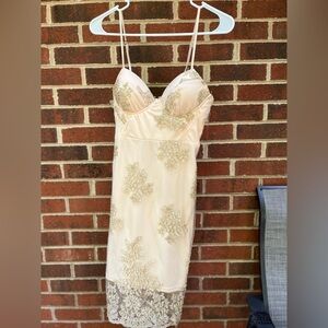 Fashion Nova Gold Mini Dress Size small